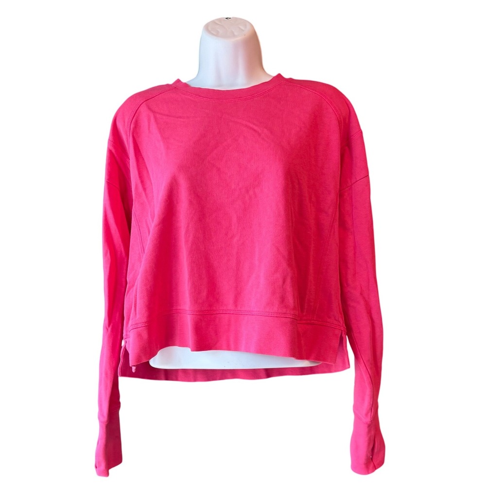 Sweaty Betty Pink Cropped Sweatshirt Modal Blend Long Sleeve US Size 6